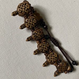 Carved Walnut Tortoise Bracelet